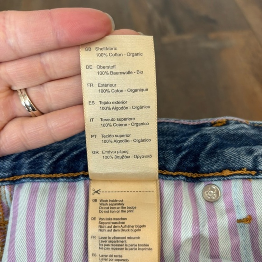 Scotch & Soda‎ The Bay Purple Floral Distressed Organic Cotton Boyfriend Jeans - Picture 14 of 16